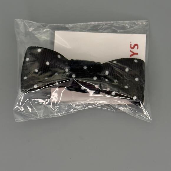 Harveys California Seatbelt Co Black Dottie Bow Hair Clip, NWT - Picture 3 of 4